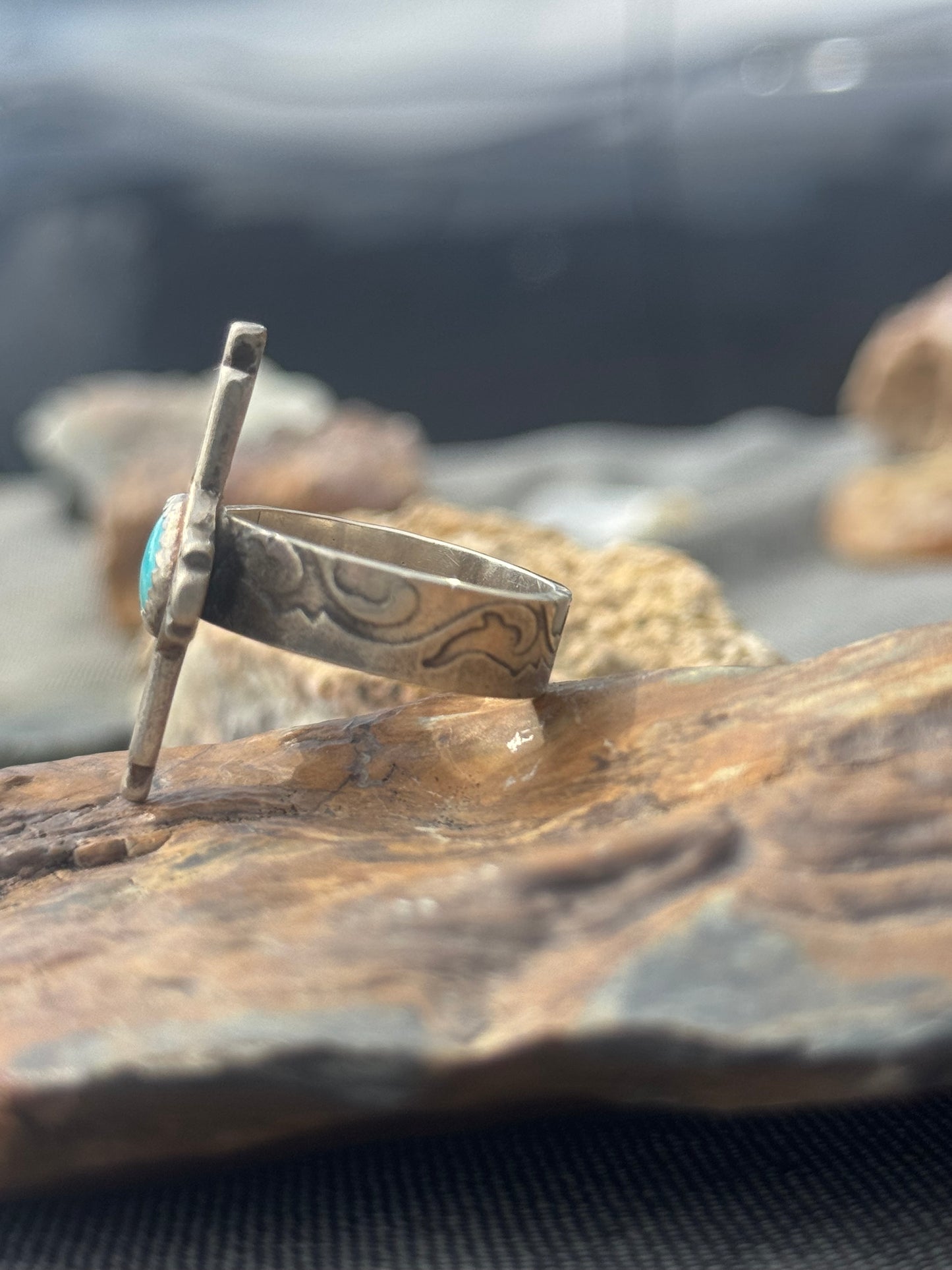 Zia Symbol Turquoise Ring