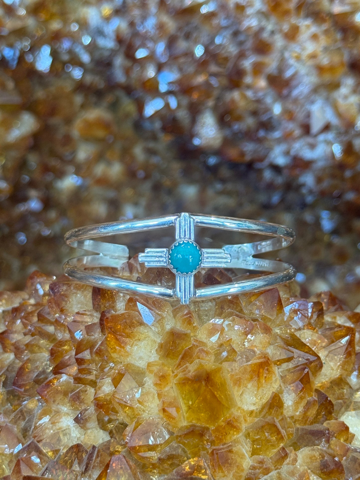 Green Chalcedony Zia Bracelet