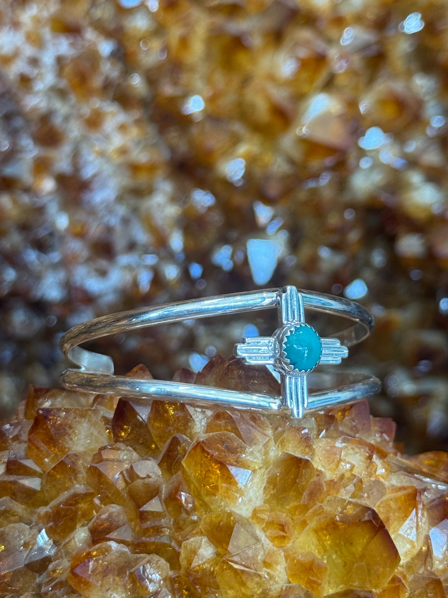 Green Chalcedony Zia Bracelet