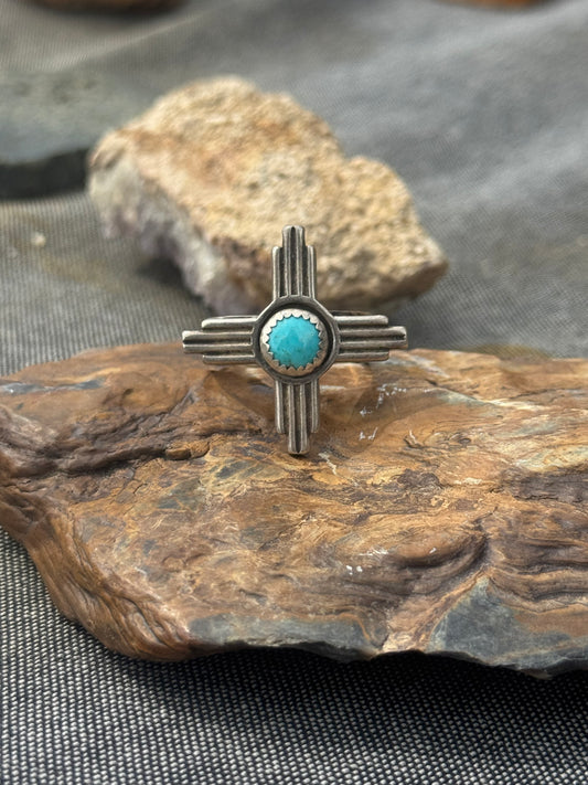 Zia Symbol Turquoise Ring