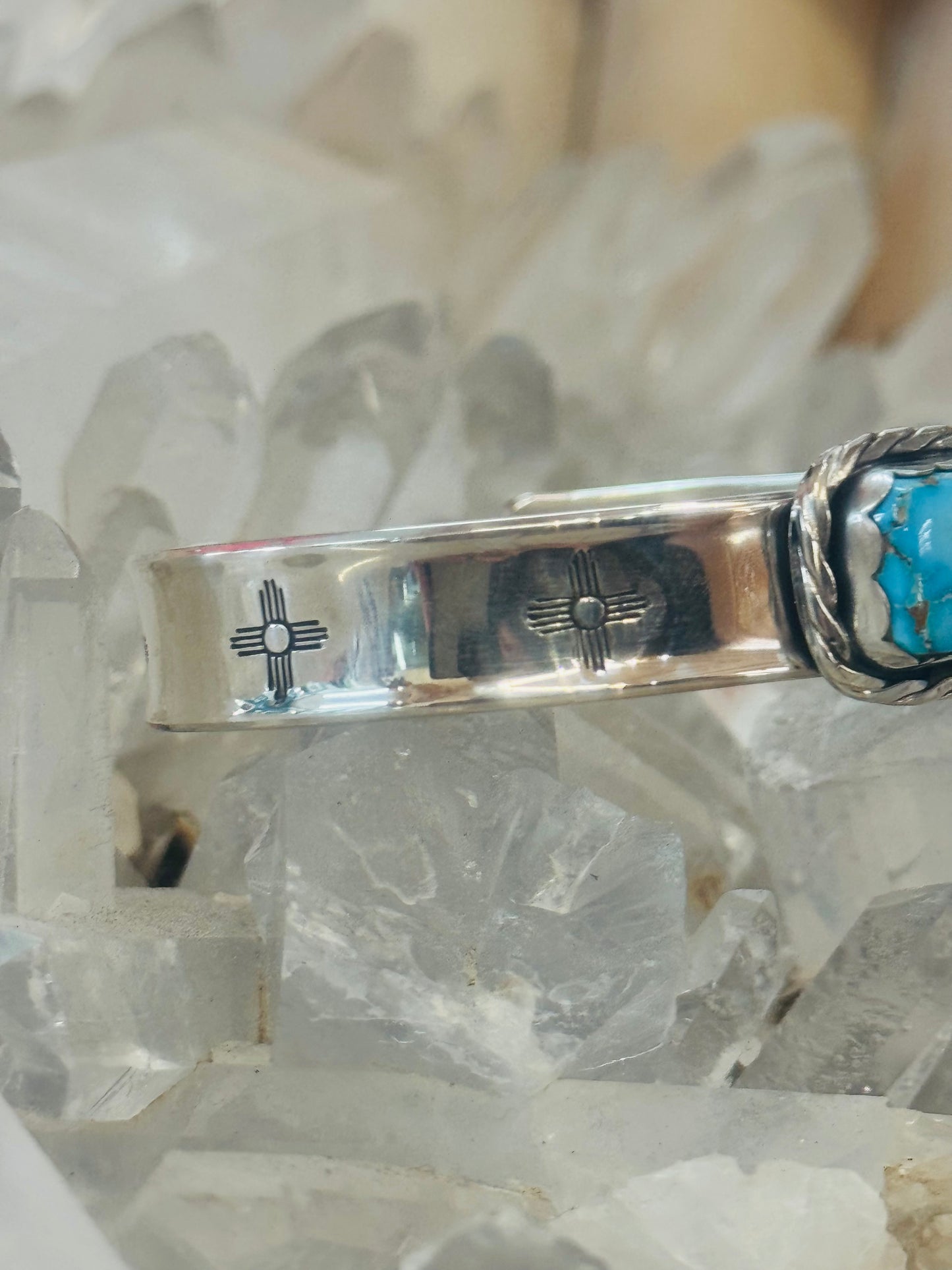 Turquoise Zia symbol bracelet