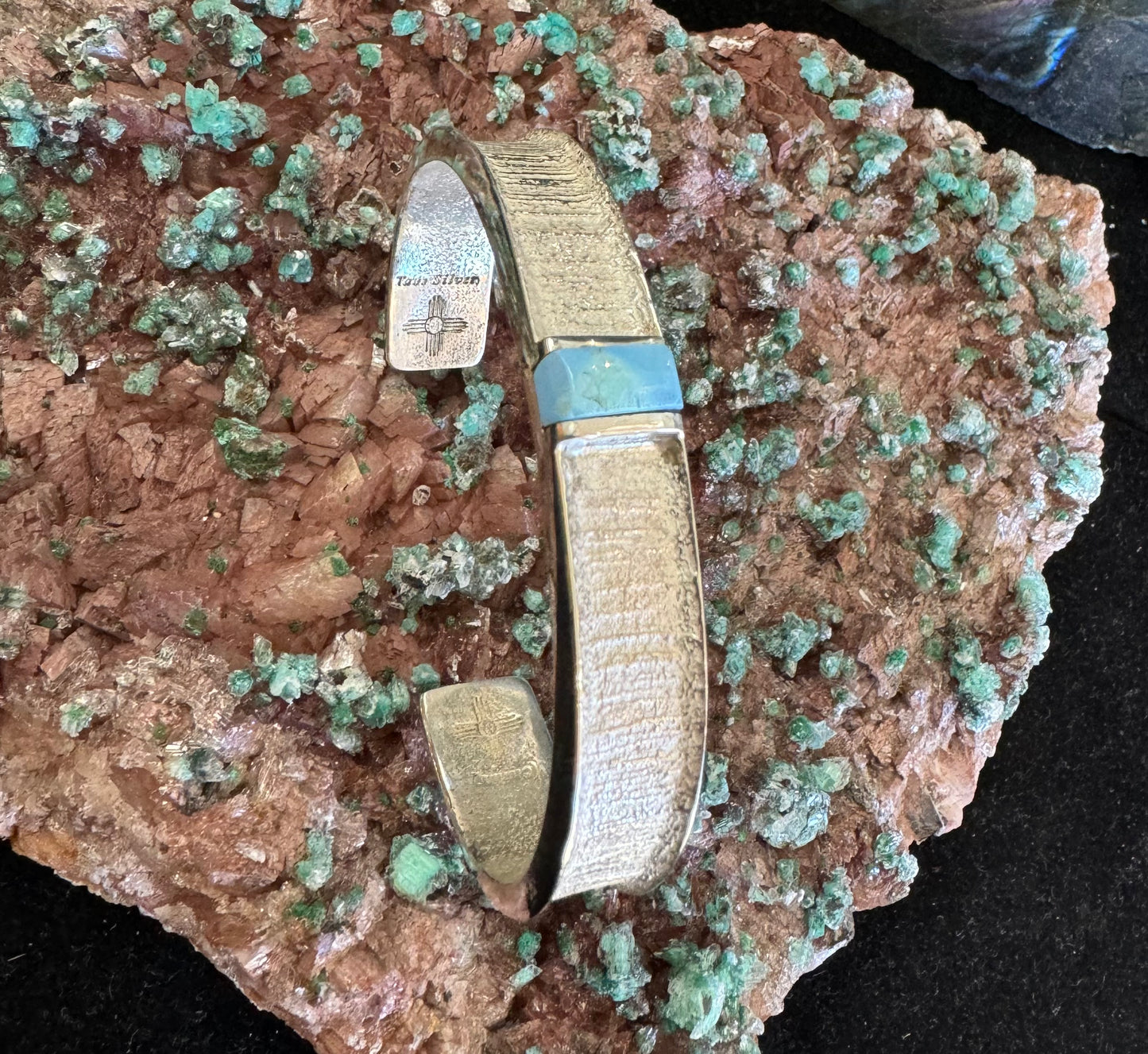 Tufa cast with Golden Hills Turquoise