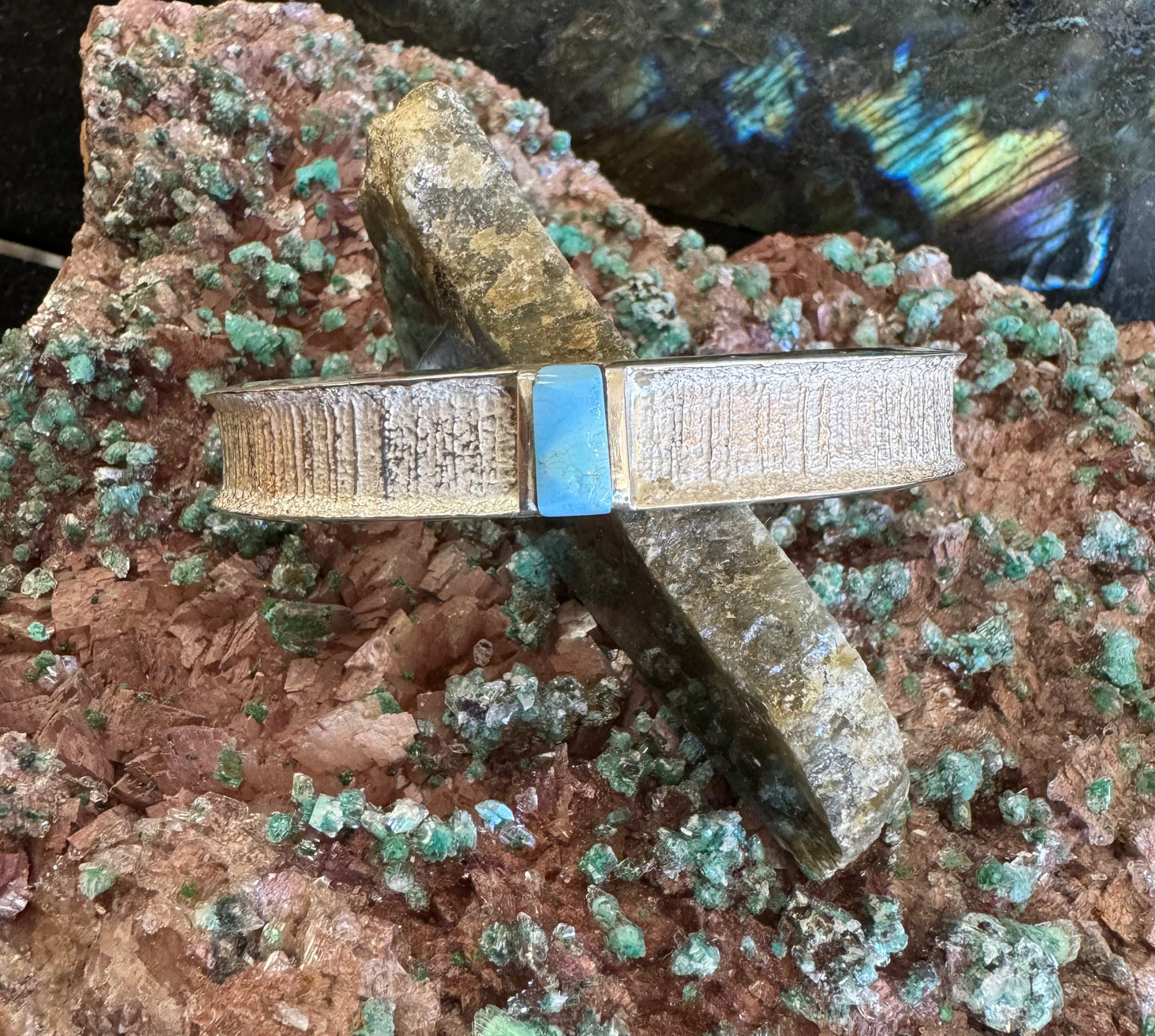 Tufa cast with Golden Hills Turquoise