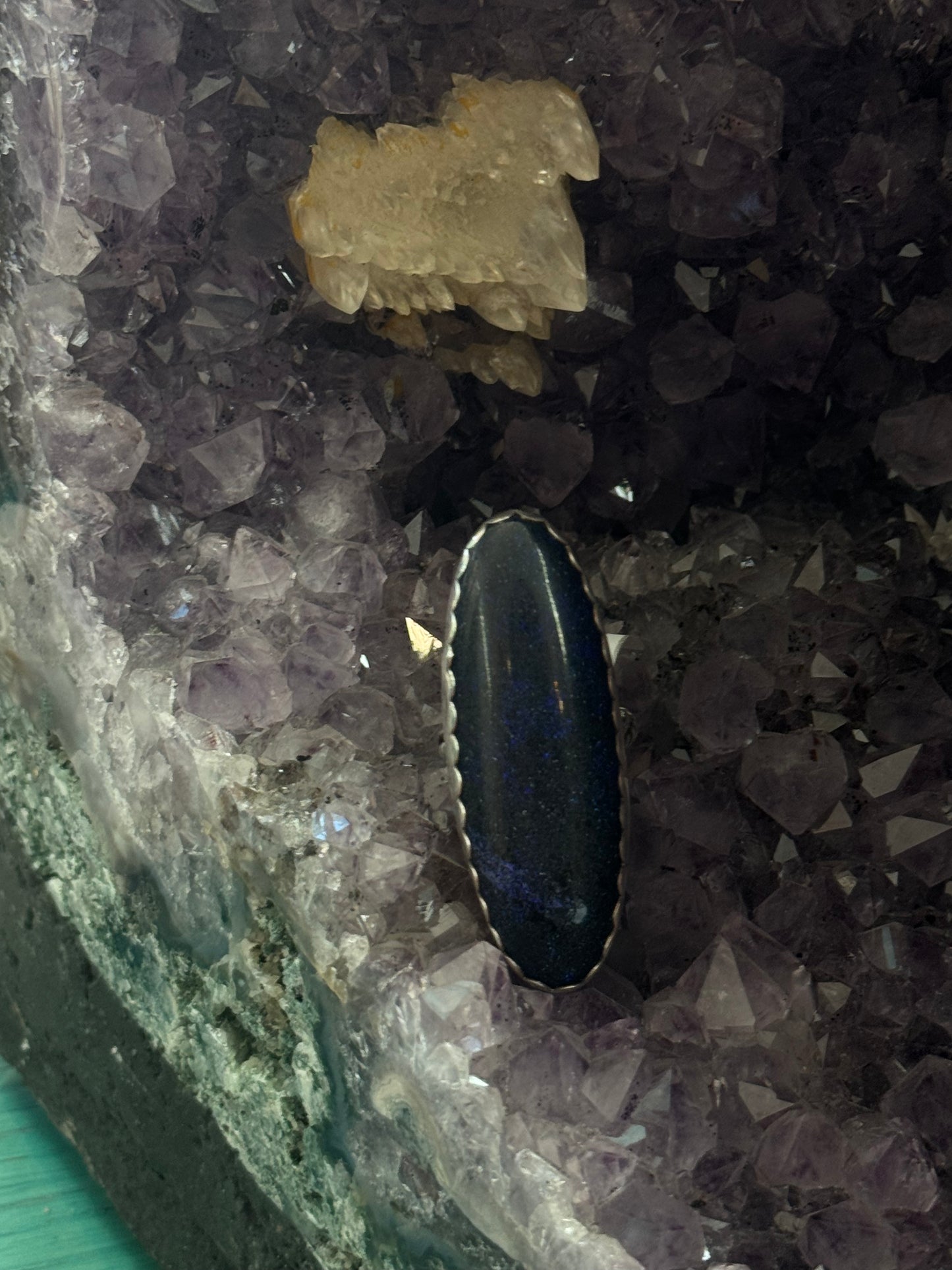 Goldstone with copper in the back