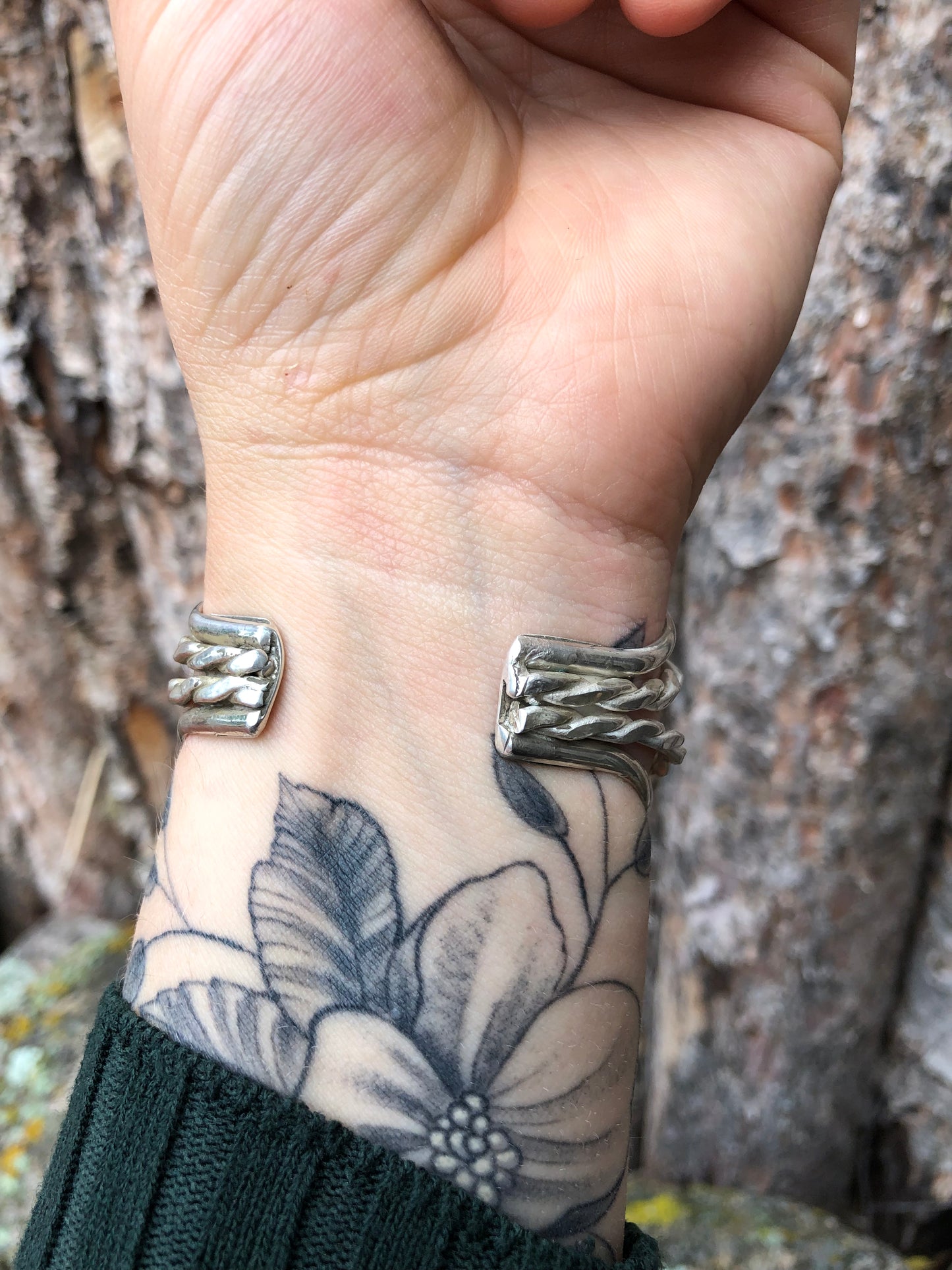 Labradorite coffin, sterling silver cuff bracelet